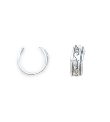 Silver Ocean Waves Ear Cuff